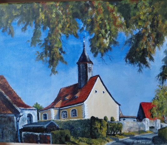 Diese Ansicht der Kirche Dittmannsdorf wird in der Ausstellug in Kitzscher gezeigt. Foto: PM