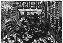 Auch der Holzschnitt "Acapulco" von Gabriela Jolowicz wird im Museum f&uuml;r Druckkunst gezeigt. Repro: Gabriela Jolowicz