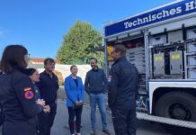 Notunterbringung, Ausbildung, Ehrenamt: So arbeitet das THW in Eilenburg Erhielten einen Einblick in die Arbeit des Technischen Hilfswerks (THW) in Eilenburg: Staatsminister Sebastian Gemkow und Landtagsabgeordnete Tina Trompter. Foto: privat