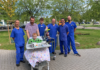 Der vierjährige Ole wartet im Leipziger Herzzentrum auf eine neue Lunge Experten des Herzzentrums begleiten Ole und seinen Papa Falko Kühnemund beim Spaziergang über das Klinikgelände. Foto: HELIOS Kliniken GmbH